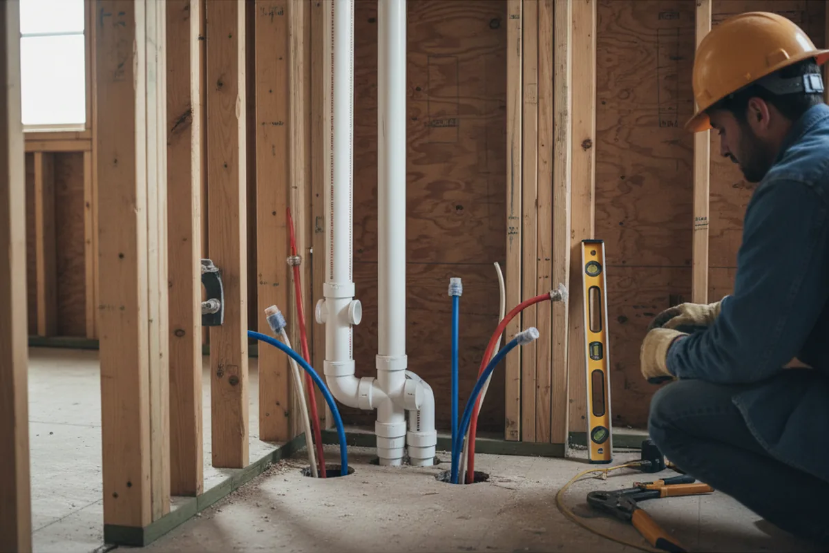 Drain and supply rough-in during Drain Cleaning in Westland